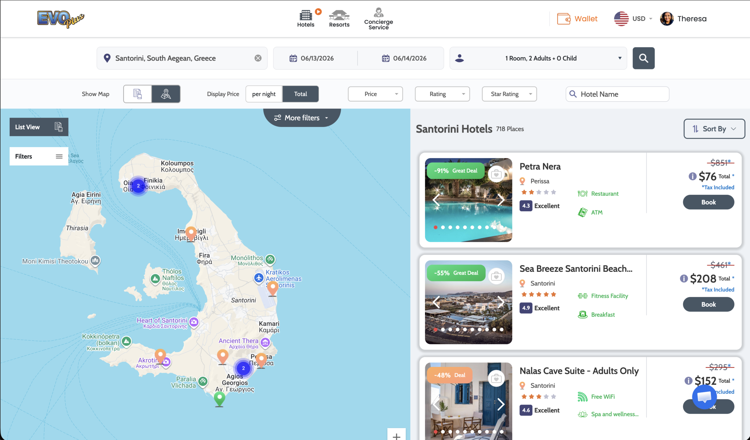 EVO Plus Santorini sample search